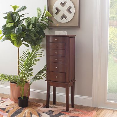 Linon Maddie Espresso 5 Drawer Jewelry Armoire