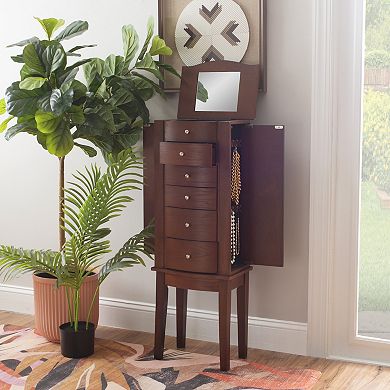 Linon Maddie Espresso 5 Drawer Jewelry Armoire