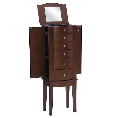 Linon Maddie Espresso 5 Drawer Jewelry Armoire