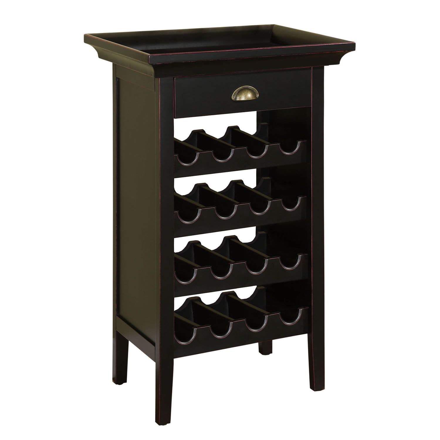 Homcom Wine Cabinet With 4 Bottle Wine Rack, Open Shelf, Acrylic