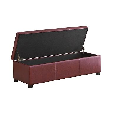 Simpli Home Avalon Faux-Leather Storage Ottoman