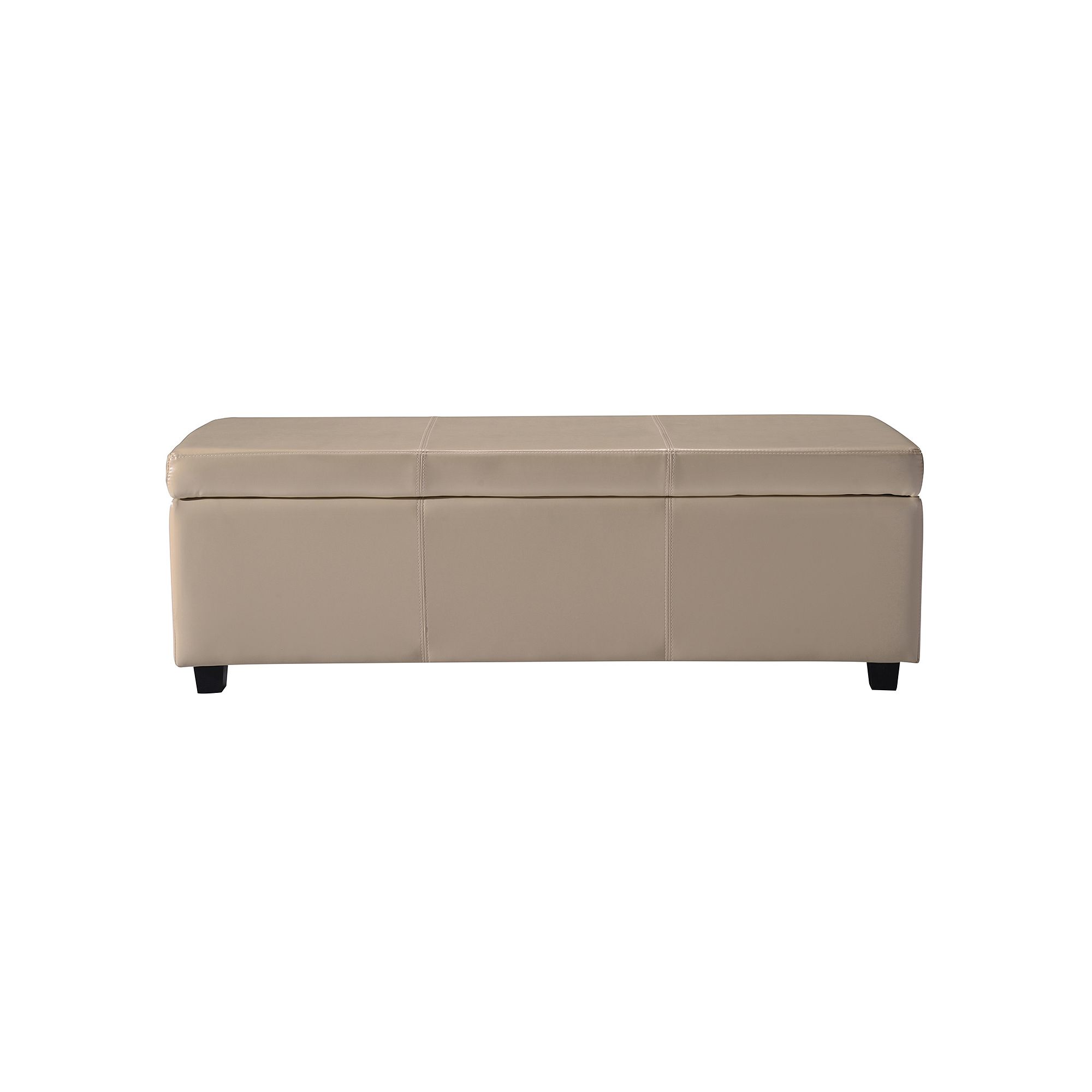 Simpli Home Avalon Faux-Leather Storage Ottoman, Ivory