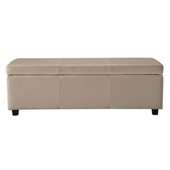 Simpli Home Avalon Faux-Leather Storage Ottoman