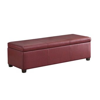 Simpli Home Avalon Faux-Leather Storage Ottoman