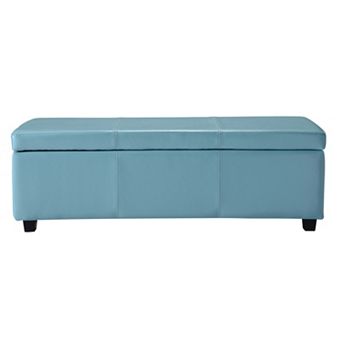 Simpli Home Avalon Faux-Leather Storage Ottoman