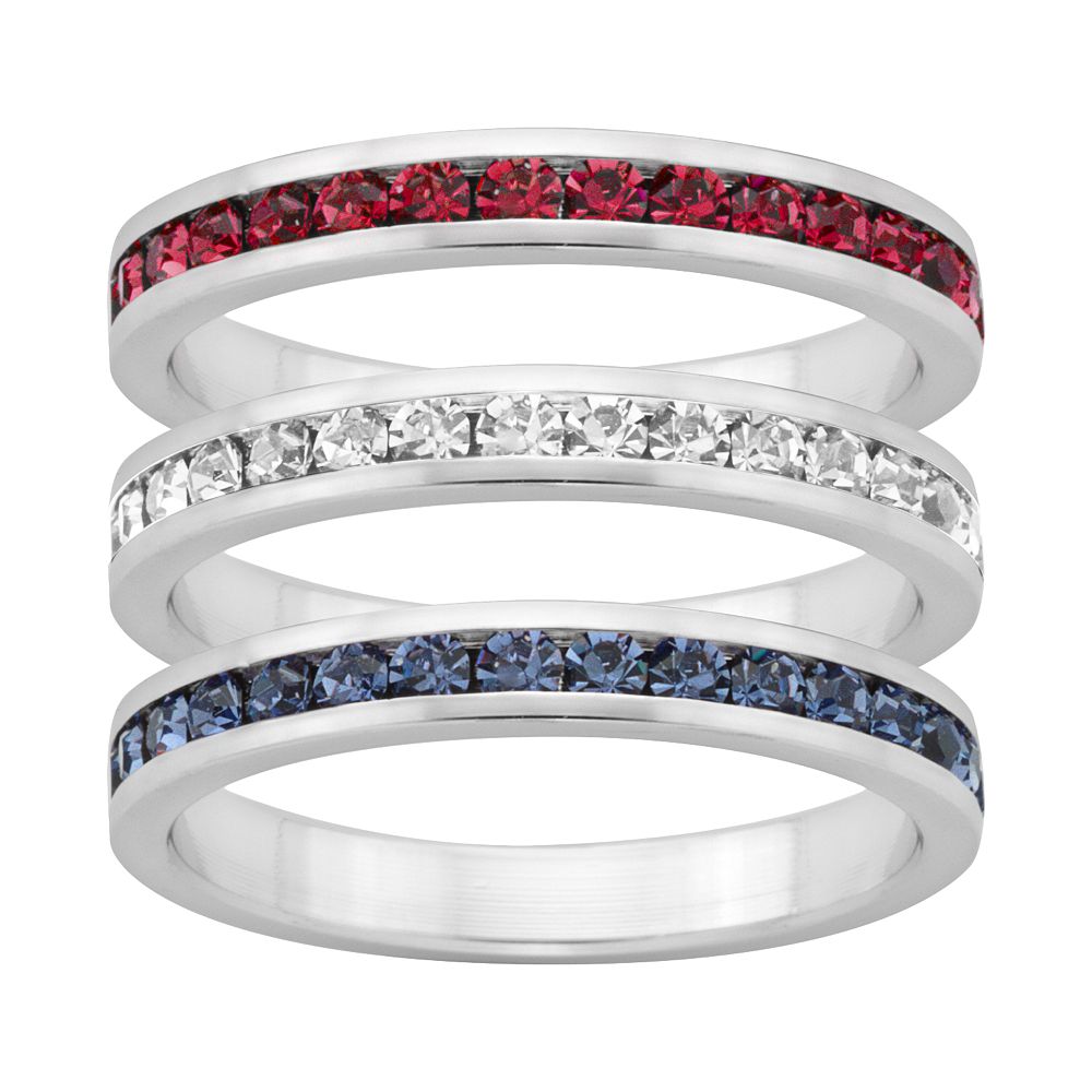Traditions Jewelry Company Red, White & Blue Crystal Sterling Silver ...