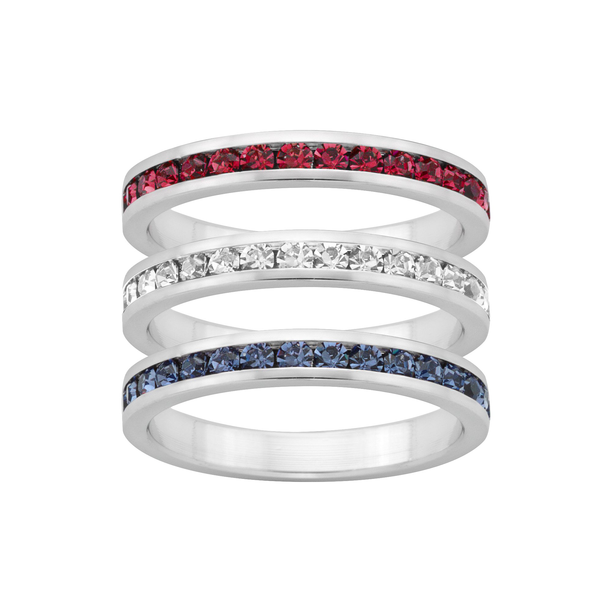 Traditions Jewelry Company Red, White & Blue Crystal Sterling Silver Eterni