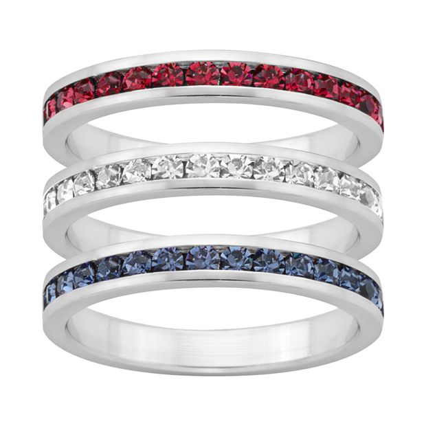 Traditions Jewelry Company Red, White & Blue Crystal Sterling