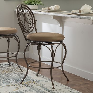 Scroll Circle Back Big and Tall Swivel Bar Stool