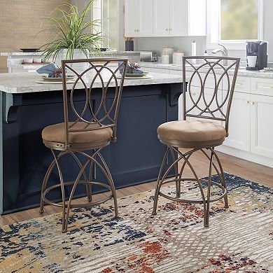 Big and Tall Metal Crossed Legs Swivel Counter Stool