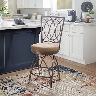 Big and Tall Metal Crossed Legs Swivel Counter Stool