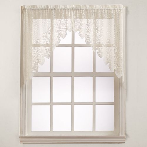 No 918 1-Panel Joy Lace Swag Kitchen Window Curtain - 60'' x 38''