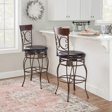 Back Scroll Big and Tall Swivel Bar Stool