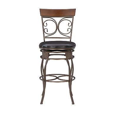Back Scroll Big and Tall Swivel Bar Stool