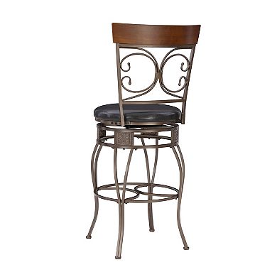 Back Scroll Big and Tall Swivel Bar Stool