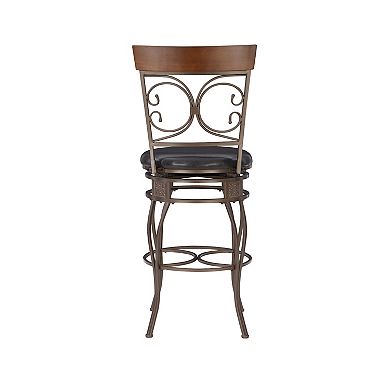 Back Scroll Big and Tall Swivel Bar Stool