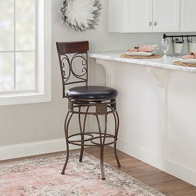 Back Scroll Big and Tall Swivel Bar Stool