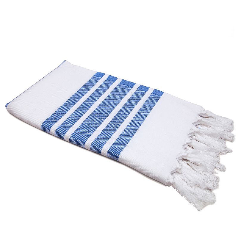 2pc Turkish Cotton Sea Breeze Pestemal Beach Towel Turquoise