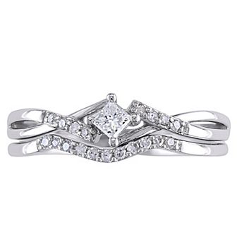 Stella Grace Diamond Engagement Ring Set in 10k White Gold (1/5 Carat T.W.)