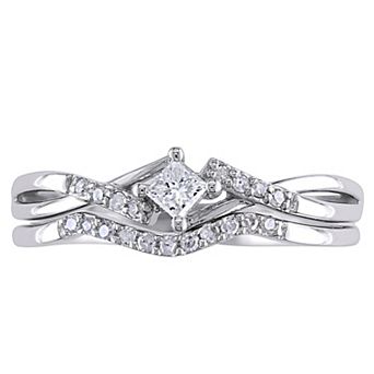 Stella Grace Diamond Engagement Ring Set in 10k White Gold (1/5 Carat T.W.)