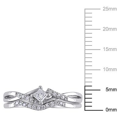 Stella Grace Diamond Engagement Ring Set in 10k White Gold (1/5 Carat T.W.)