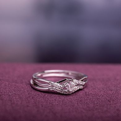 Stella Grace Diamond Engagement Ring Set in 10k White Gold (1/5 Carat T.W.)