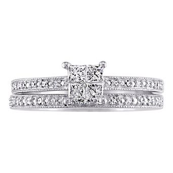 Stella Grace 10k White Gold 1/3 Carat T.W. Diamond Engagement Ring Set