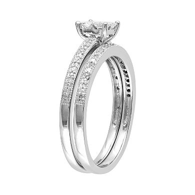 Stella Grace 10k White Gold 1/3 Carat T.W. Diamond Engagement Ring Set