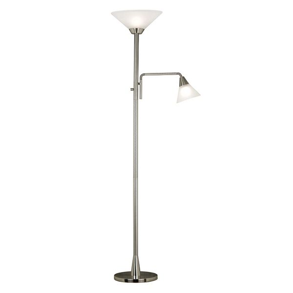 Rush Torchiere Floor Lamp, Catalina Lighting 2 Light Silver Finish Torchiere Floor Lamp