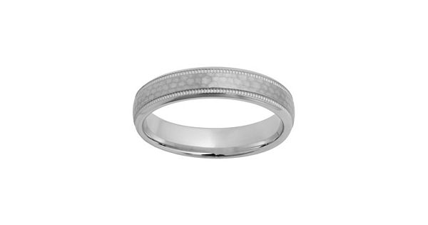 Sterling Silver Hammered Wedding Ring