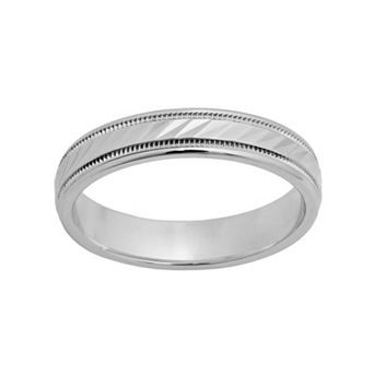 Jewelry Nation Sterling Silver Wave Wedding Ring