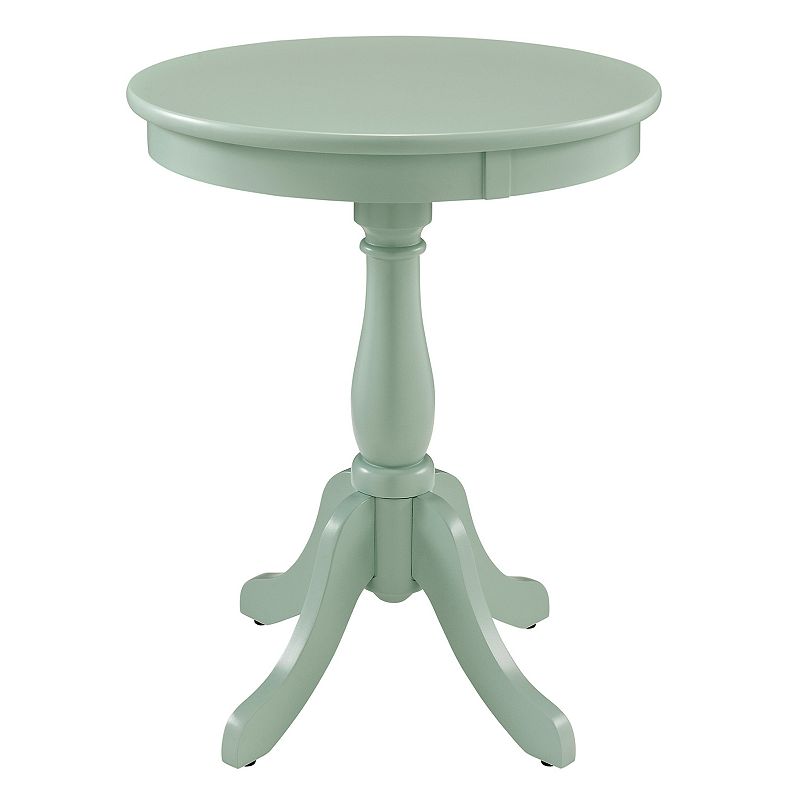 Round Pedestal End Table, Turquoise\/Blue (Turq\/Aqua)