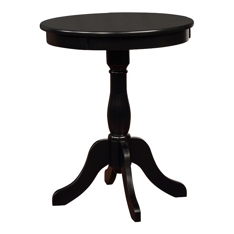 Round Pedestal End Table, Black