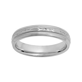 Jewelry Nation Sterling Silver Crisscross Wedding Ring