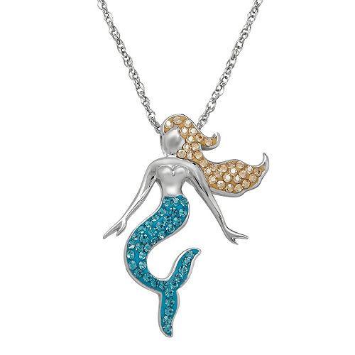 Artistique Crystal Sterling Silver Mermaid Pendant Necklace - Made with ...