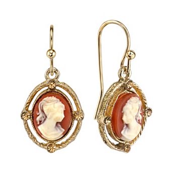 1928 Cameo Drop Earrings