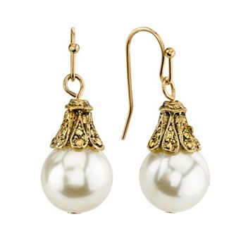 1928 Simulated Pearl Drop Earrings