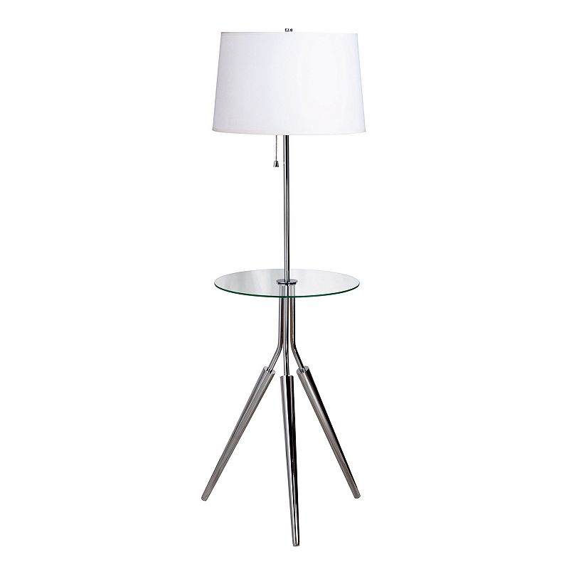 Rosie Floor Lamp & Table, Silver
