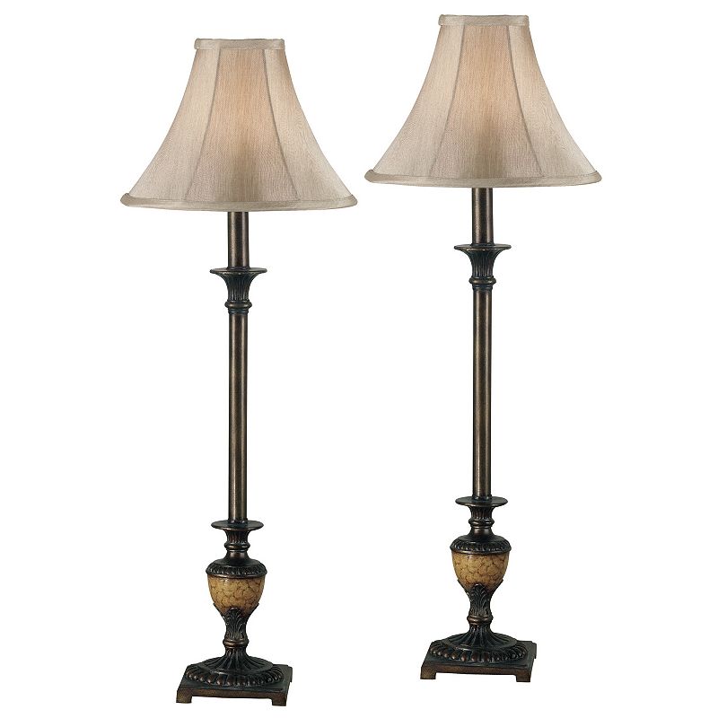 Kenroy Home Emily Buffet Lamp Set  Crackle Bronze