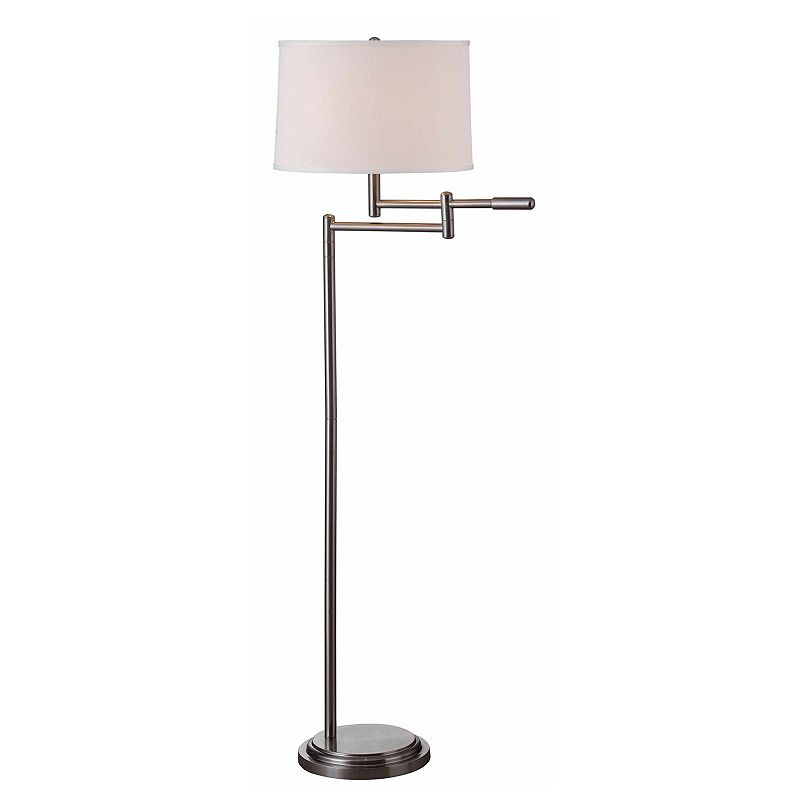 Theta Swing-Arm Floor Lamp, Silver