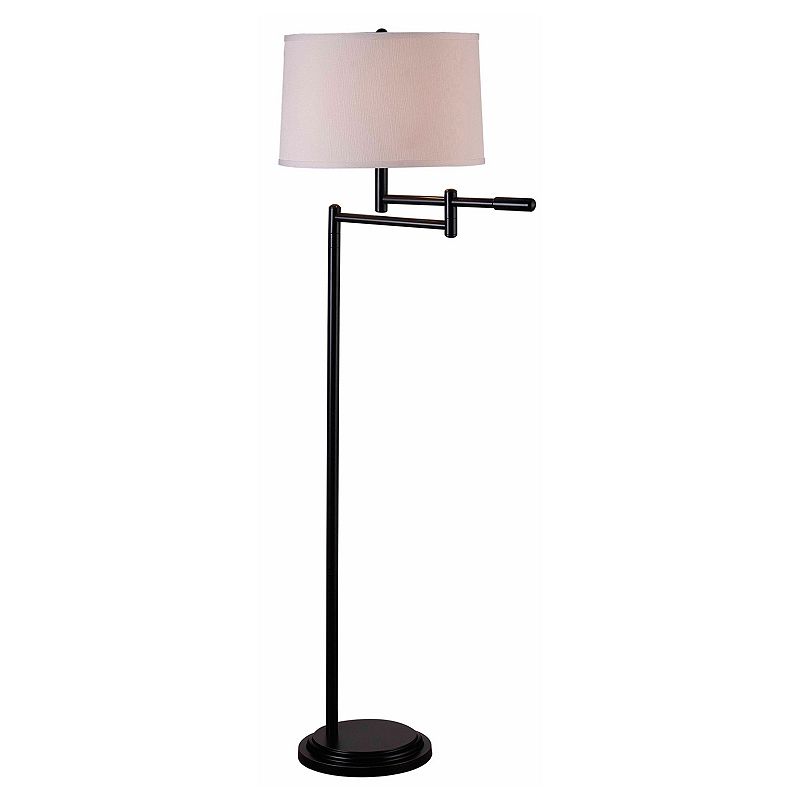 Theta Swing-Arm Floor Lamp, Brown