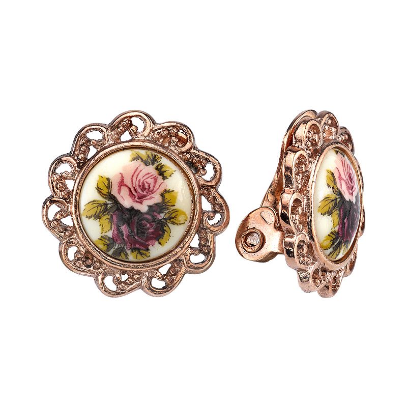 95736103 1928 Flower Clip-On Stud Earrings, Womens, Multico sku 95736103