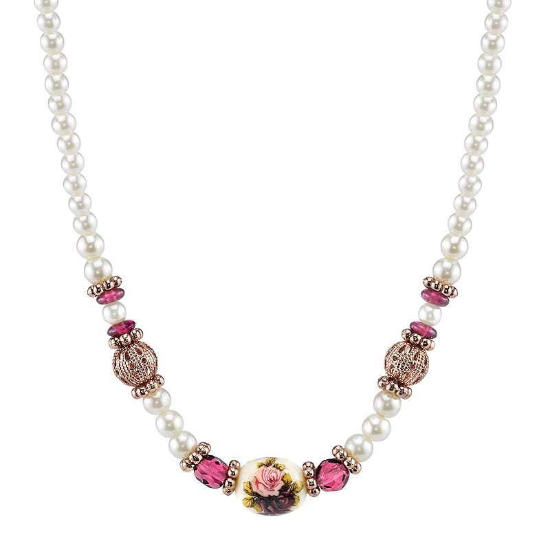 95736521 1928 Bead and Flower Necklace, Womens, Size: 15, M sku 95736521