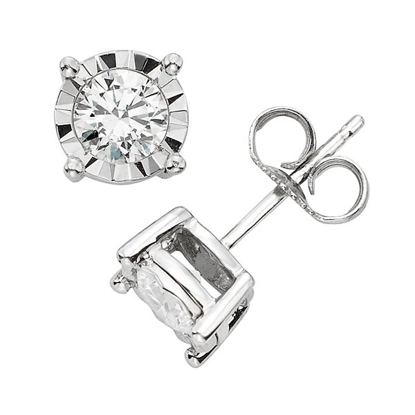 190-WKB7E-50 0.45 Ct. T.W. Diamond Stud Earrings in 14K White Gold