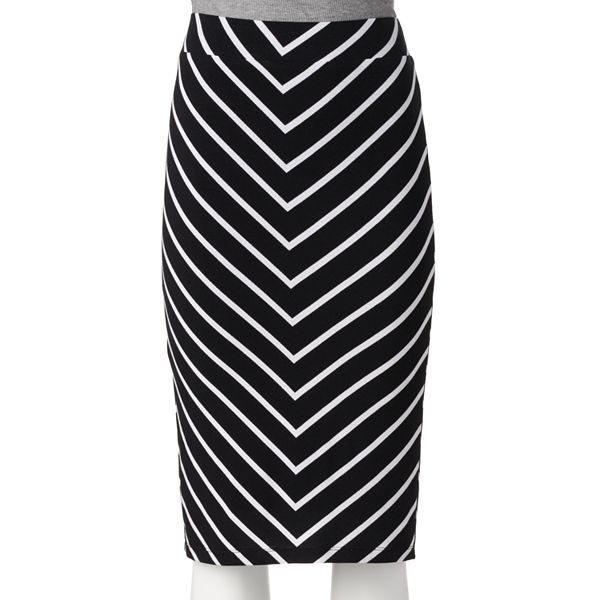 Petite Apt. 9® Striped Midi Pencil Skirt