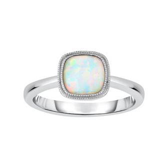 Oro Leoni Lab-Created Opal Sterling Silver Ring