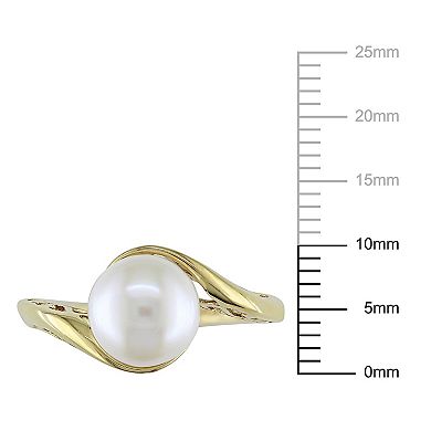 Stella Grace Freshwater Cultured Pearl 10k Gold Swirl Ring