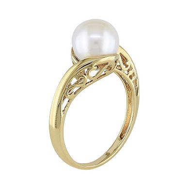 Stella Grace Freshwater Cultured Pearl 10k Gold Swirl Ring