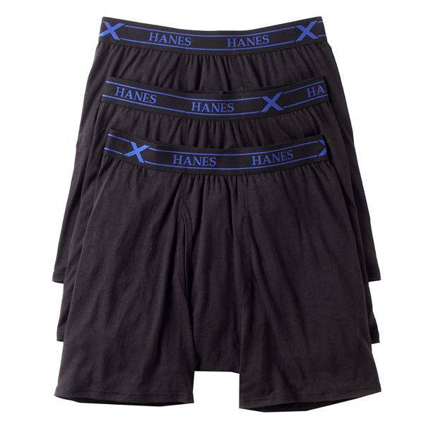 Men's Hanes 3-pk. Black Ultimate X-Temp Boxer Briefs