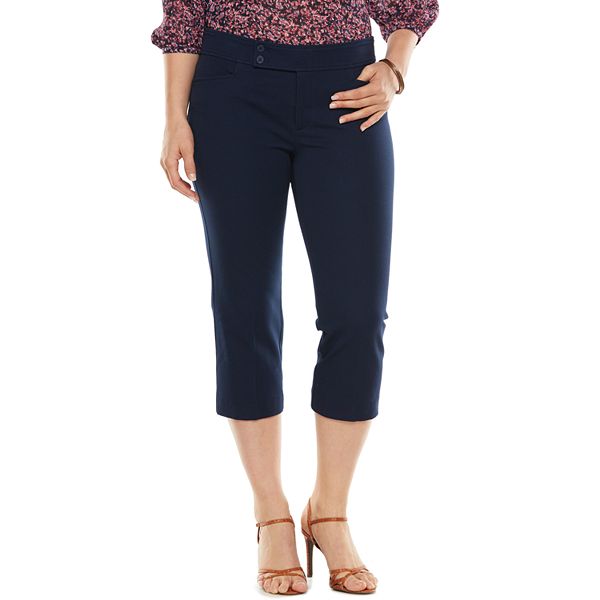 Plus Size Chaps Solid Capris